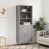 Aparador alto madera contrachapada gris sonoma 69.5x34x180 cm 1