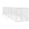 Perrera de exterior acero galvanizado plateado 2x10x2 m 3