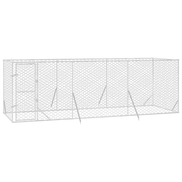 Perrera de exterior acero galvanizado plateado 6x2x2 m M 3
