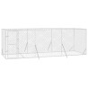 Canil de exterior 6x2x2 m aço galvanizado prateado 3