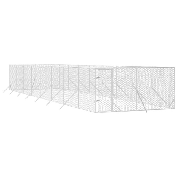 Perrera de exterior acero galvanizado plateado 4x16x2 m M 3