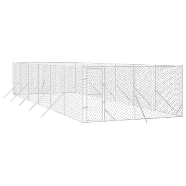 Perrera de exterior acero galvanizado plateado 4x12x2 m M 3