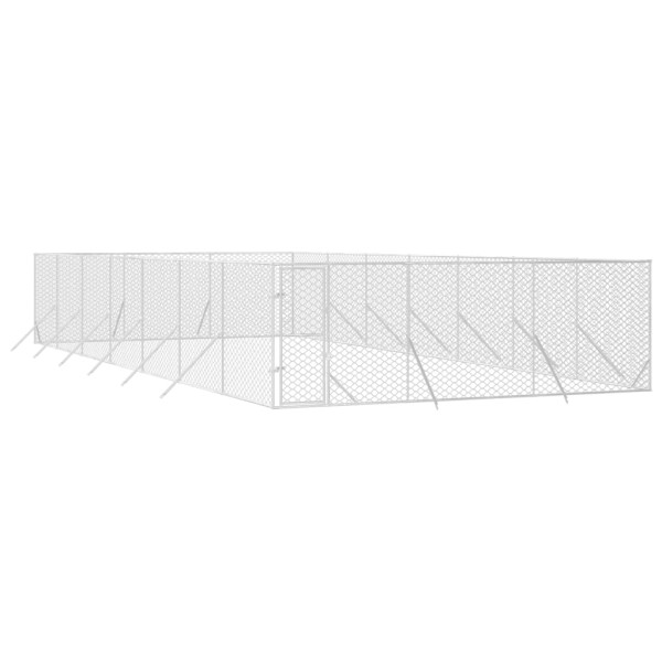 Perrera de exterior acero galvanizado plateado 6x14x2 m M 3
