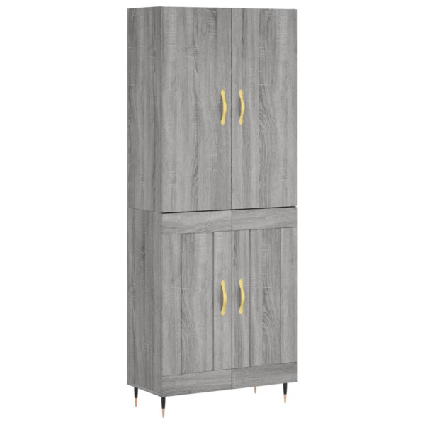 Aparador alto madera contrachapada gris sonoma 69.5x34x180 cm M 2