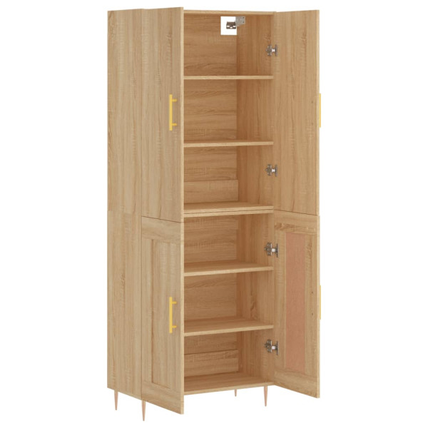 Aparador alto madera contrachapada color roble 69.5x34x180 cm M 4