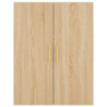 Aparador alto madera contrachapada color roble 69.5x34x180 cm 5