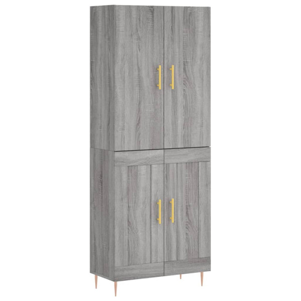 Aparador alto madera contrachapada gris sonoma 69.5x34x180 cm M 2