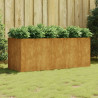 Canteiro elevado de jardim 200x80x80 cm aço corten 1