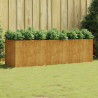 Canteiro elevado de jardim 280x80x80 cm aço corten 1