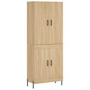Aparador alto madera contrachapada color roble 69.5x34x180 cm H