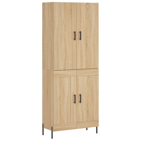 Aparador alto madera contrachapada color roble 69.5x34x180 cm M 2