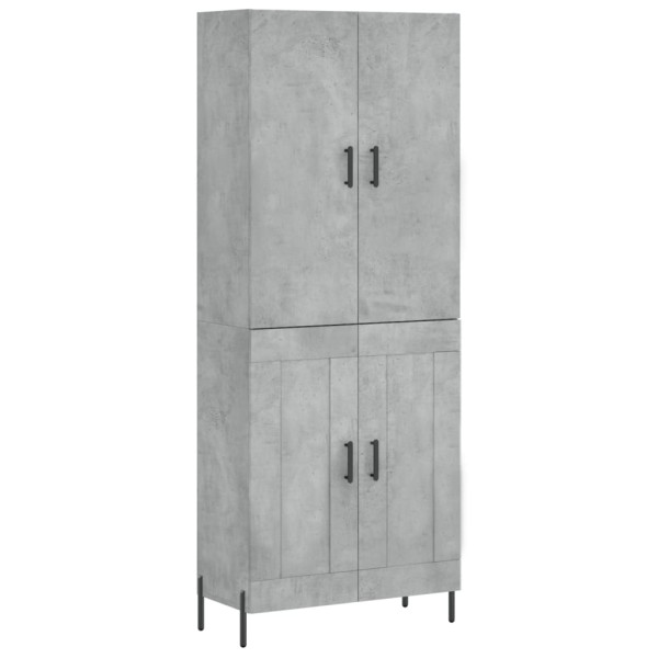 Aparador alto madera contrachapada gris hormigón 69.5x34x180 cm M 2