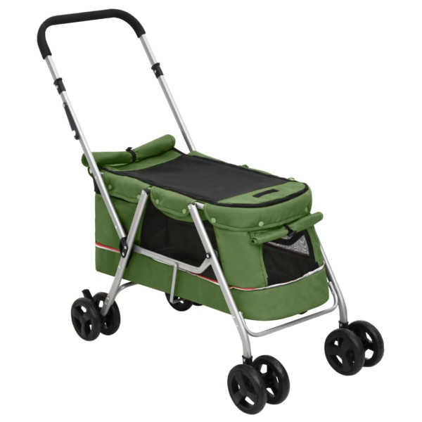 Carrinho dobrável para cães 100x49x96 cm tecido linho verde M 3