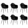 Cadeiras de jantar 6 pcs PP preto 2