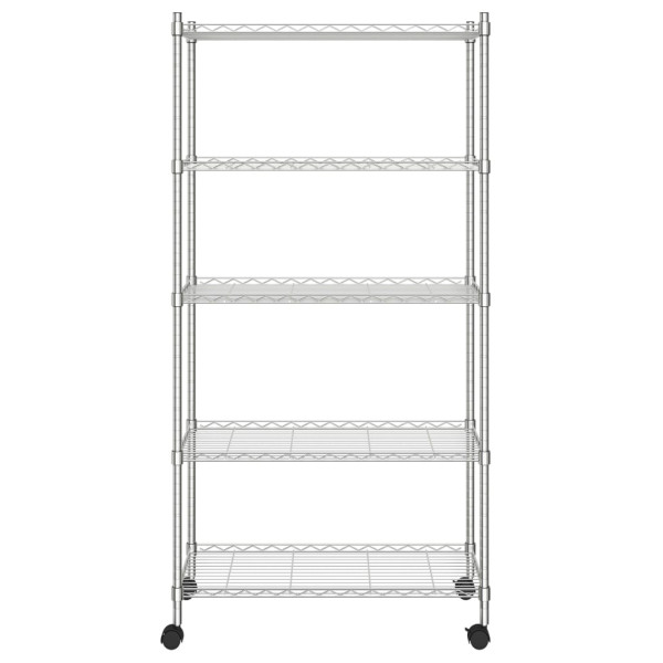 Unidade de 5 prateleiras com rodas 75x35x155 cm 250 Kg cromado M 3
