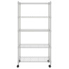 Estante almacenaje 5 niveles ruedas 75x35x155 cm cromado 250 kg 3