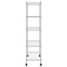 Estante almacenaje 5 niveles ruedas 75x35x155 cm cromado 250 kg 4