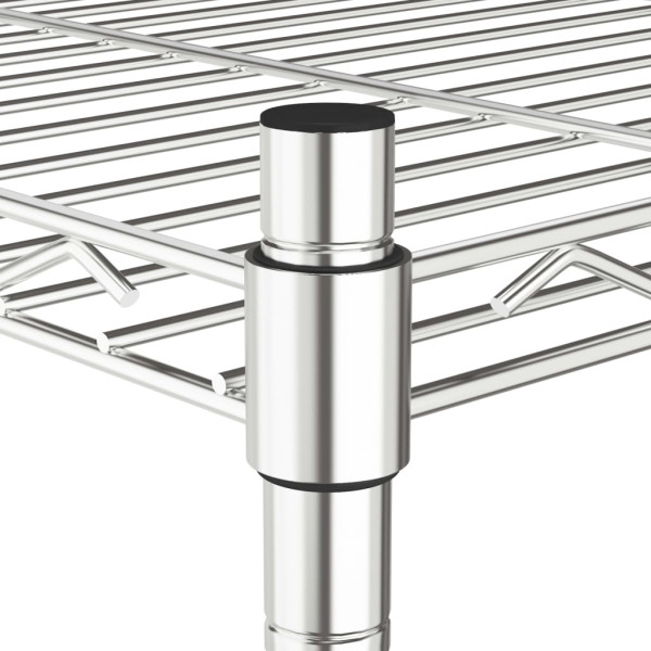 Estante almacenaje 5 niveles ruedas 75x35x155 cm cromado 250 kg M 5