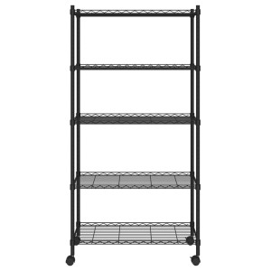 Unidade de 5 prateleiras com rodas 75x35x155 cm 250 Kg preto H
