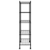 Unidade de 5 prateleiras com rodas 75x35x155 cm 250 Kg preto 4