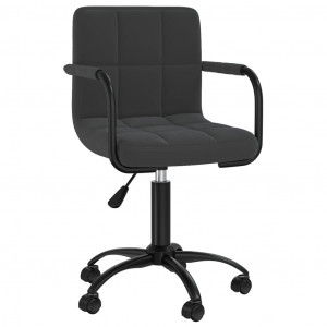 Silla de oficina giratoria de terciopelo negro H