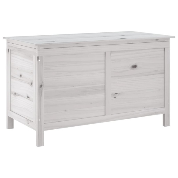 Arcón de jardín madera maciza abeto blanco 99x49.5x58.5 cm M 2