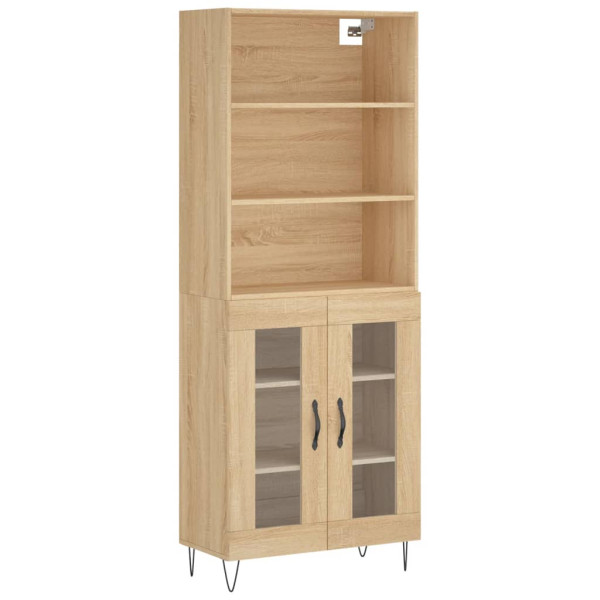 Aparador alto madera contrachapada color roble 69.5x34x180 cm M 2