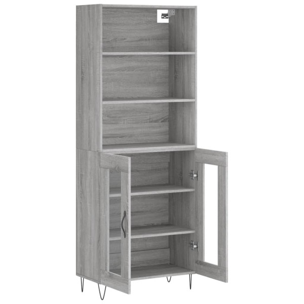 Aparador alto madera contrachapada gris sonoma 69.5x34x180 cm M 4