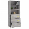 Aparador alto madera contrachapada gris sonoma 69.5x34x180 cm 3
