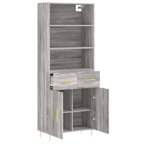 Aparador alto madera contrachapada gris sonoma 69.5x34x180 cm M 4