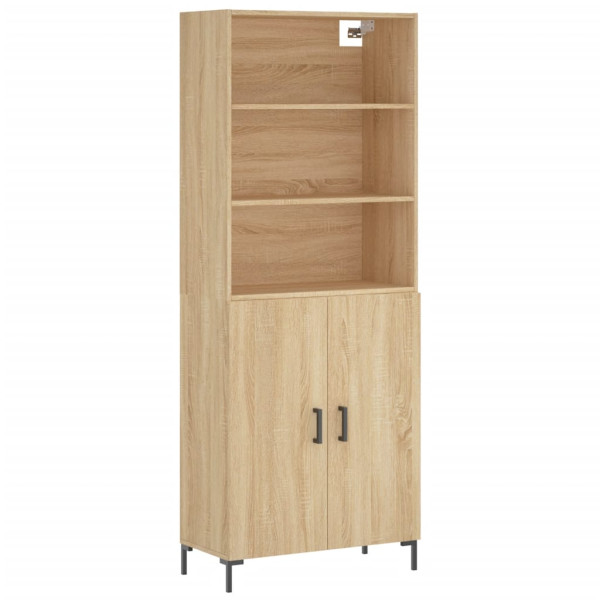 Aparador alto madera contrachapada color roble 69.5x34x180 cm M 2