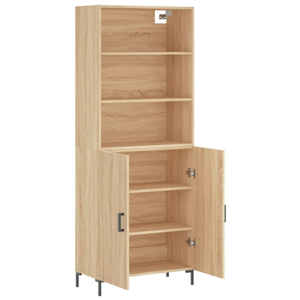 Aparador alto madera contrachapada color roble 69.5x34x180 cm M 4