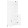 Aparador alto madera contrachapada blanco 69.5x34x180 cm 4