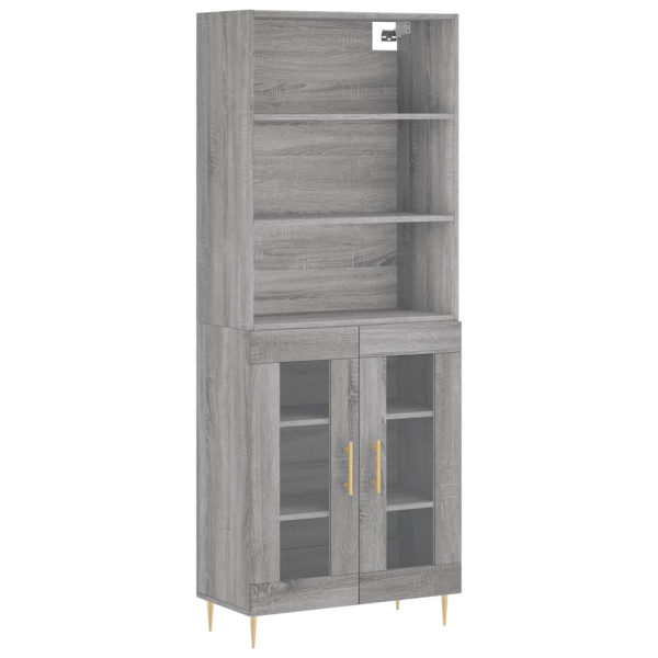 Aparador alto madera contrachapada gris sonoma 69.5x34x180 cm M 2