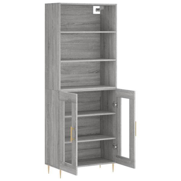 Aparador alto madera contrachapada gris sonoma 69.5x34x180 cm M 4