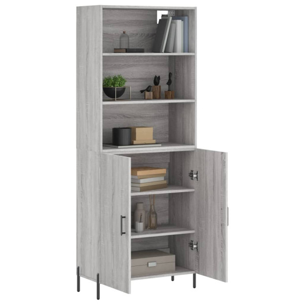 Aparador alto madera contrachapada gris sonoma 69.5x34x180 cm M 3