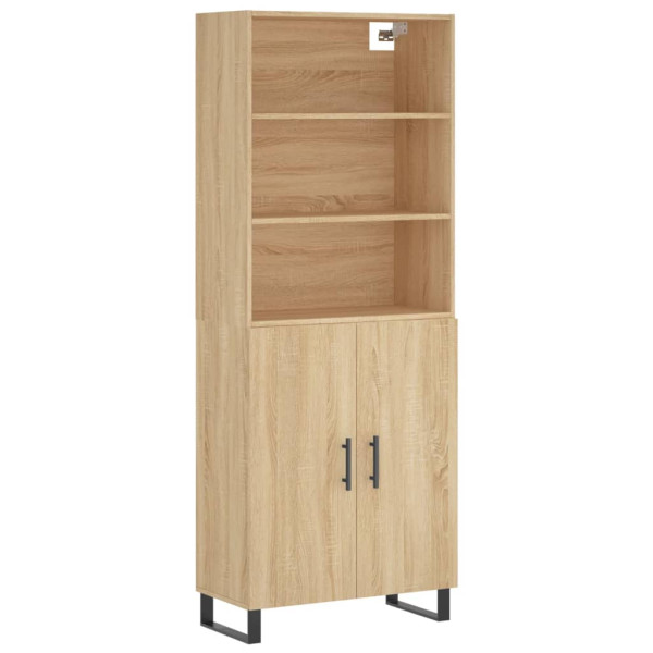 Aparador alto madera contrachapada color roble 69.5x34x180 cm M 2