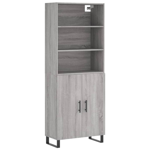 Aparador alto madera contrachapada gris sonoma 69.5x34x180 cm M 2