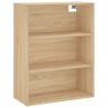 Aparador alto madera contrachapada color roble 69.5x34x180 cm 5