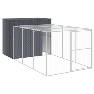 Casota p/ cães c/ parque 214x457x181 cm aço galvaniz. antracite H