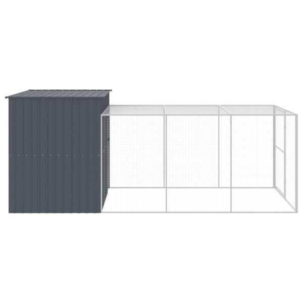 Caseta perros con corral acero galvanizado gris 214x457x181 cm M 4