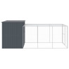 Caseta perros con corral acero galvanizado gris 214x457x181 cm 4