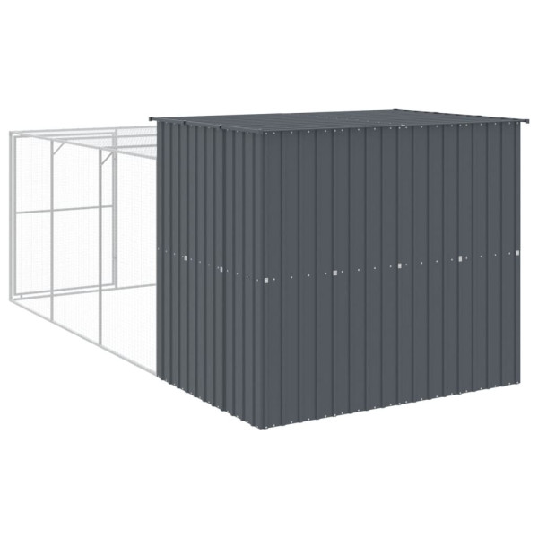 Casota p/ cães c/ parque 214x457x181 cm aço galvaniz. antracite M 5