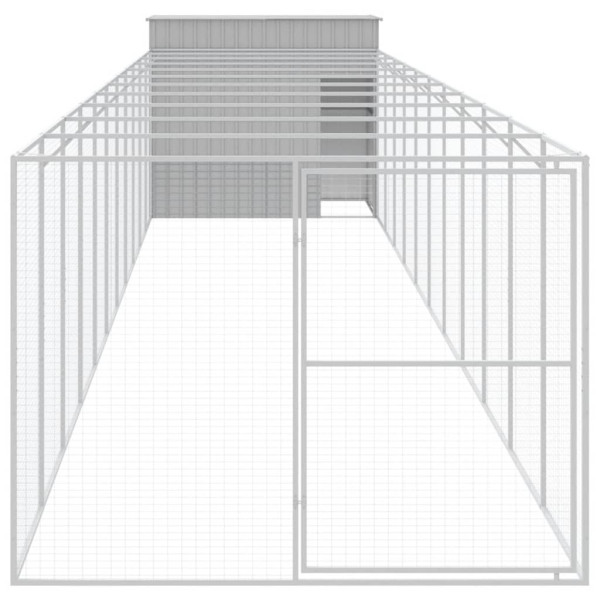 Casota cães c/ parque 214x1273x181 cm aço galvaniz. cinza-claro M 3