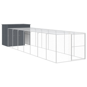 Casota p/ cães c/ parque 214x865x181 cm aço galvaniz. antracite H