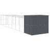 Caseta perros con corral acero galvanizado gris 214x865x181 cm 5
