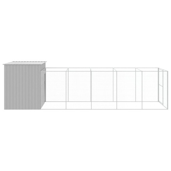 Caseta perros corral acero galvanizado gris claro 214x661x181cm M 4