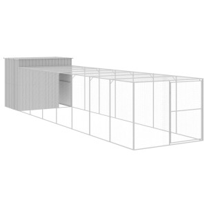 Caseta perros corral acero galvanizado gris claro 214x865x181cm H