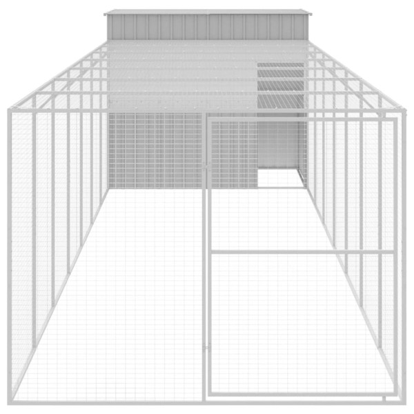 Caseta perros corral acero galvanizado gris claro 214x865x181cm M 3
