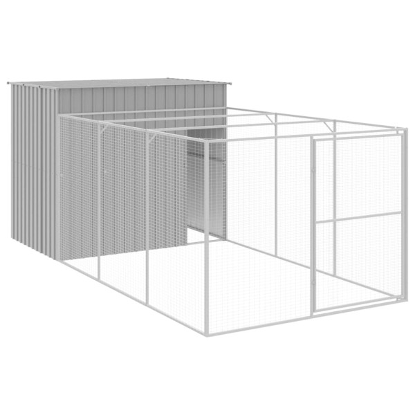 Caseta perros corral acero galvanizado gris claro 214x457x181cm M 2